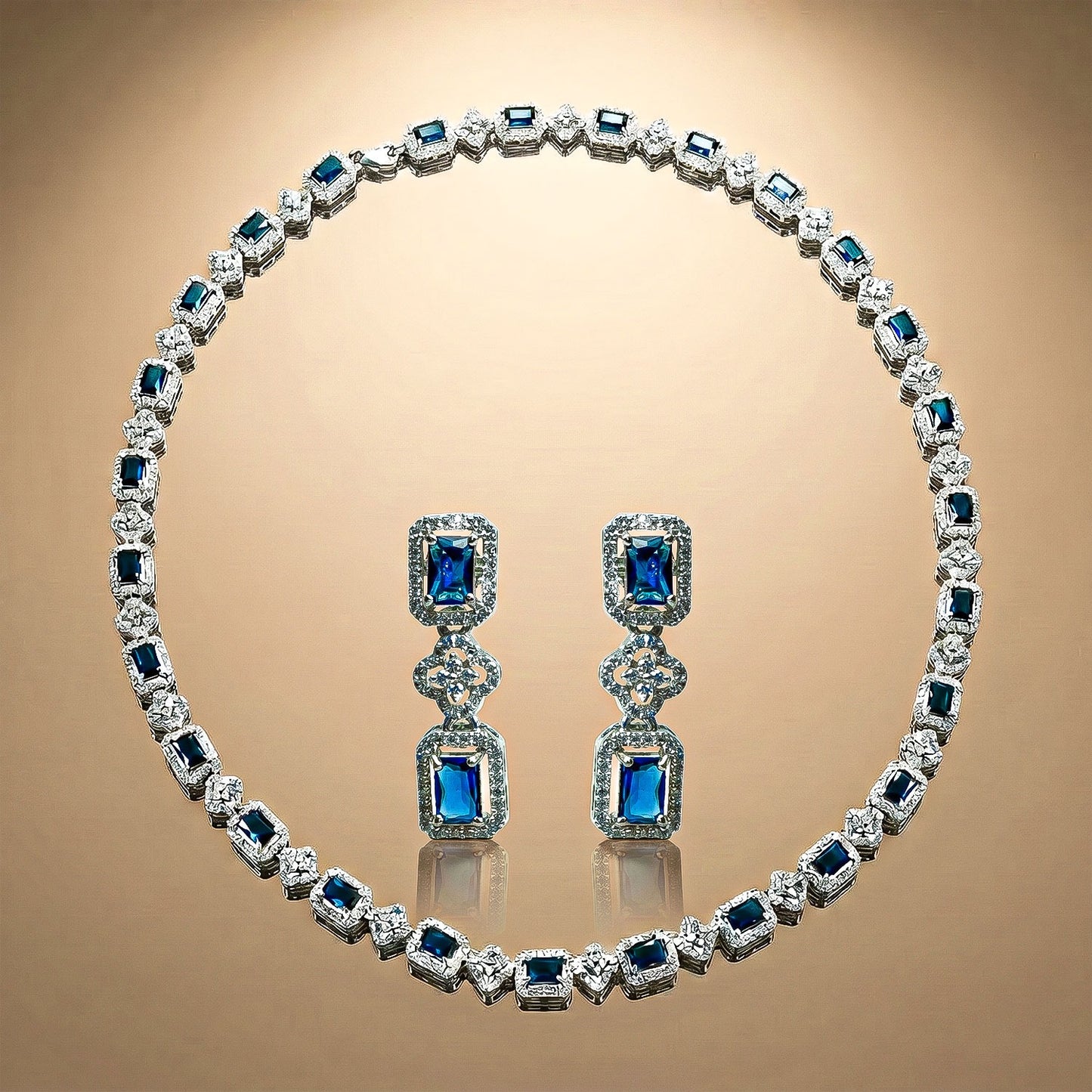 Blue Stone Necklace Set