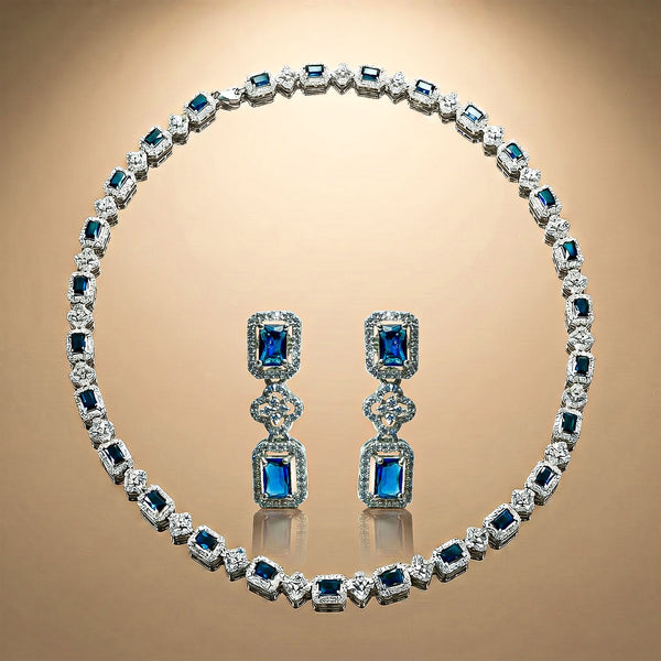 Blue Stone Necklace Set
