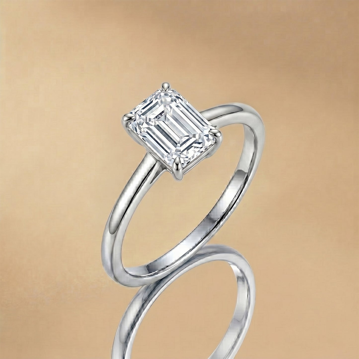 1.86 Ct Lab Grown Diamond 925 Sterling Silver Engagement Ring