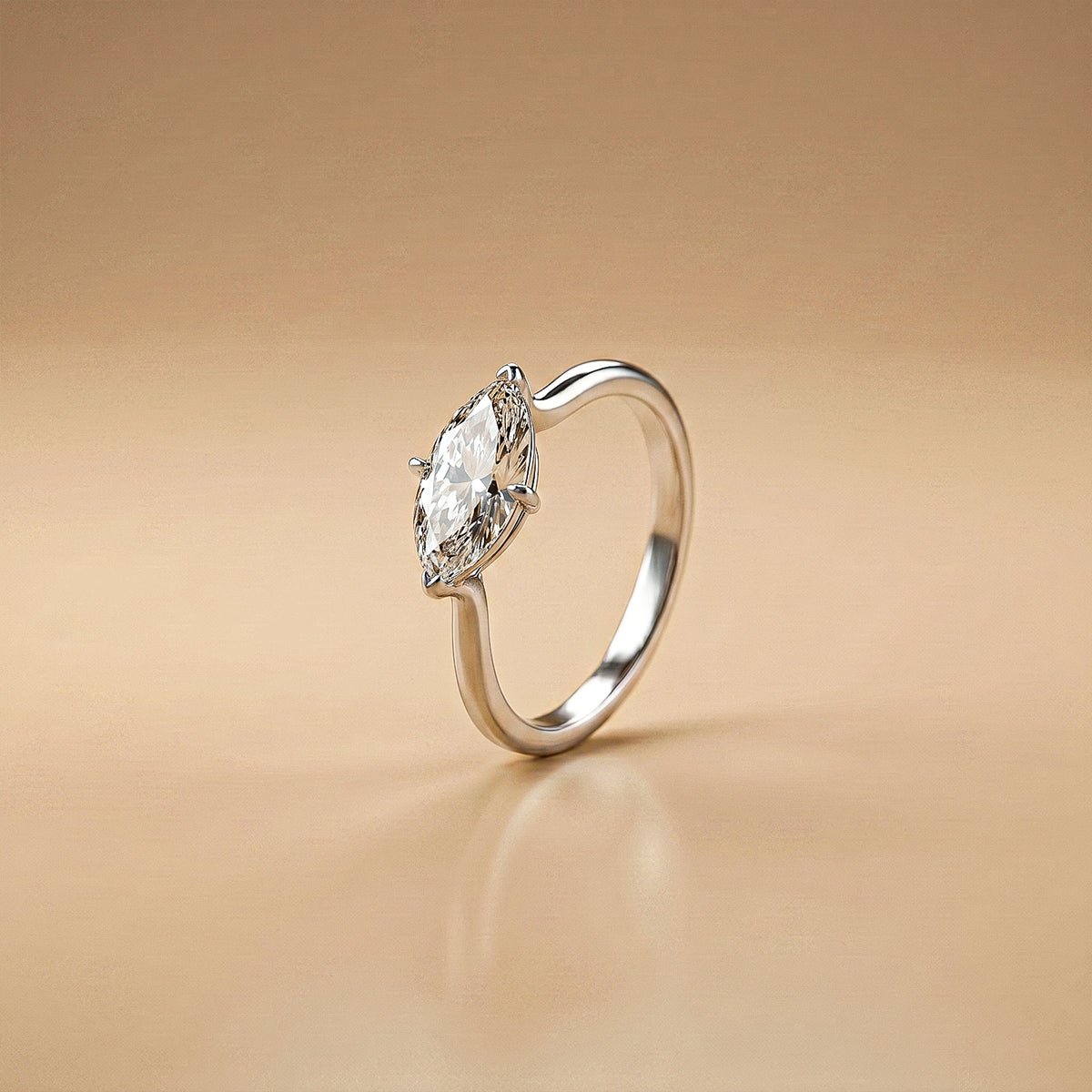 1.01ct Marquise-Cut Lab-Grown Diamond Engagements Ring