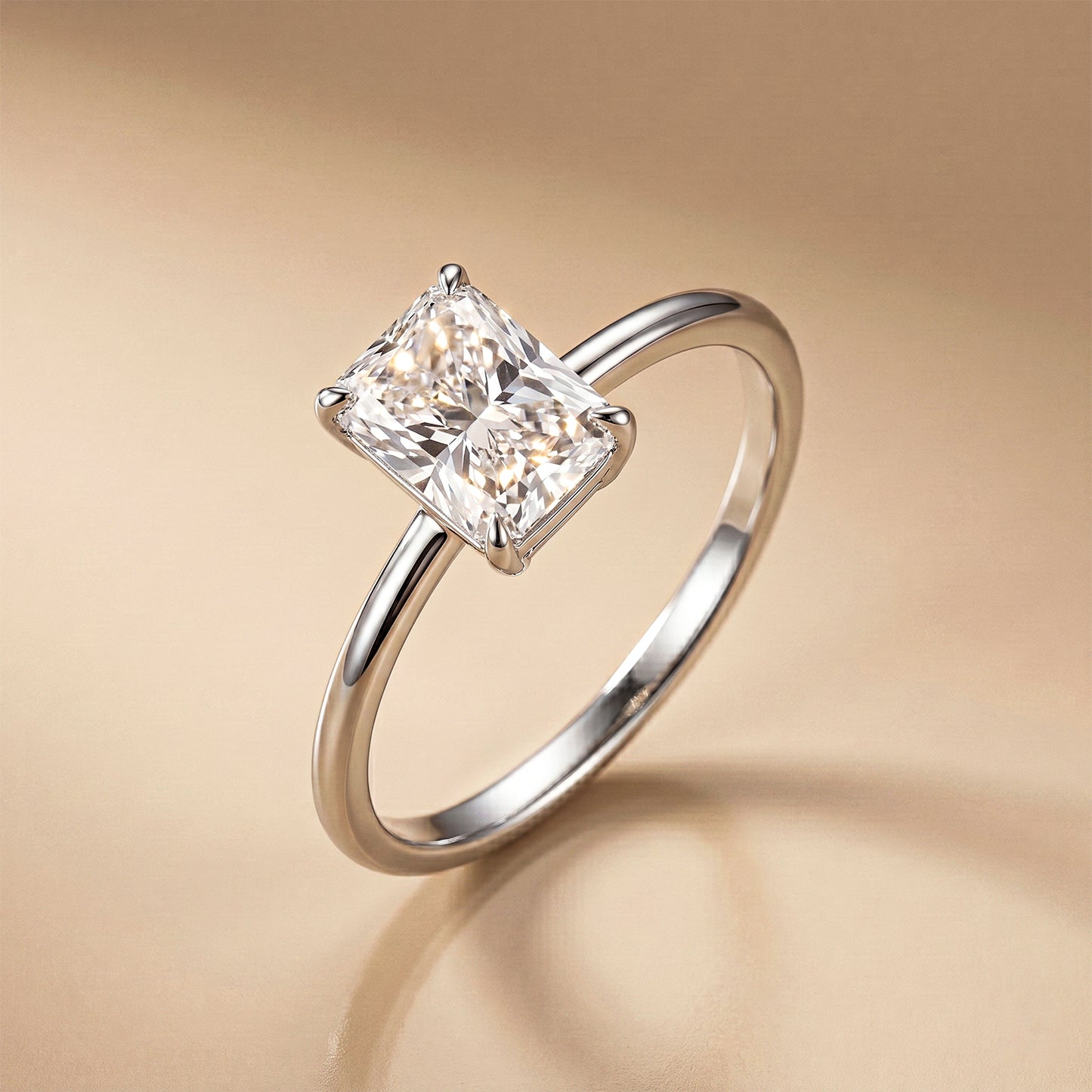 1.58 Ct Lab Grown Diamond 925 Sterling Silver Solitaire Engagement Ring