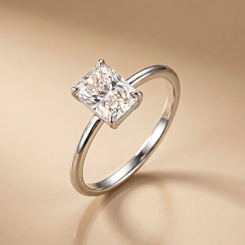 1.58 Ct Lab Grown Diamond 925 Sterling Silver Solitaire Engagement Ring