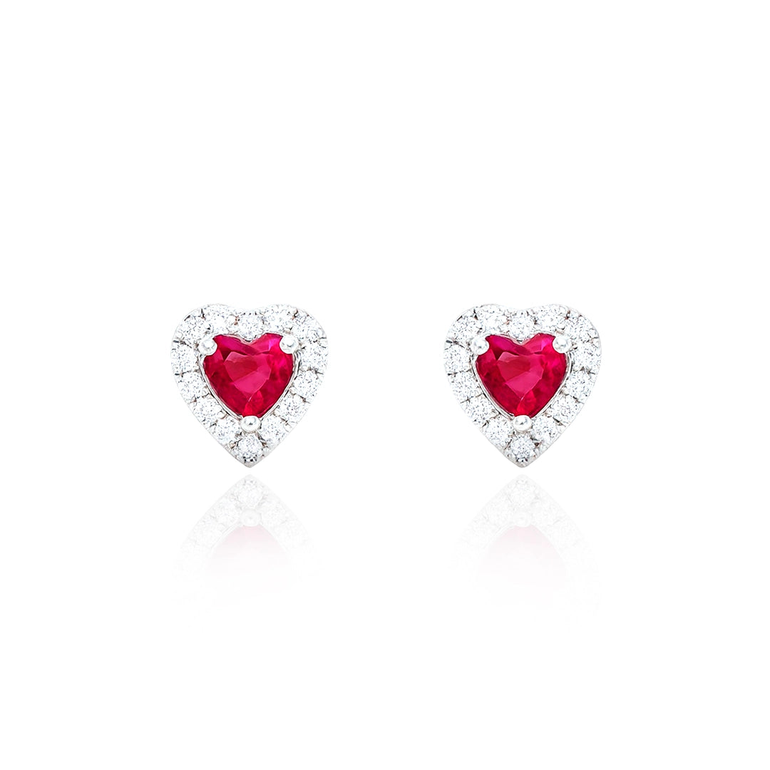 Amora Heart Earrings Silver