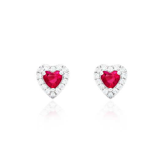 Amora Heart Earrings Silver
