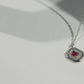 92.5 Silver One-of-One Simulant Ruby Octagonal Pendant
