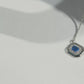 One-of One 92.5 Silver Teardrop Blue Simulant Sapphire Pendant Necklace