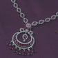 92.5 Sterling Silver Floral Drop Motif Necklace Set