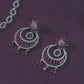 92.5 Sterling Silver Floral Drop Motif Necklace Set