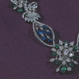 925 Sterling Silver Floral Cascade Necklace Set
