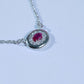 One-of-One 92.5 Silver Round Simulant Ruby Pendant