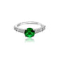 Emerald Solitaire 92.5 Silver Ring