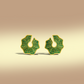 Emerald Mosaic Textured Stud Earrings