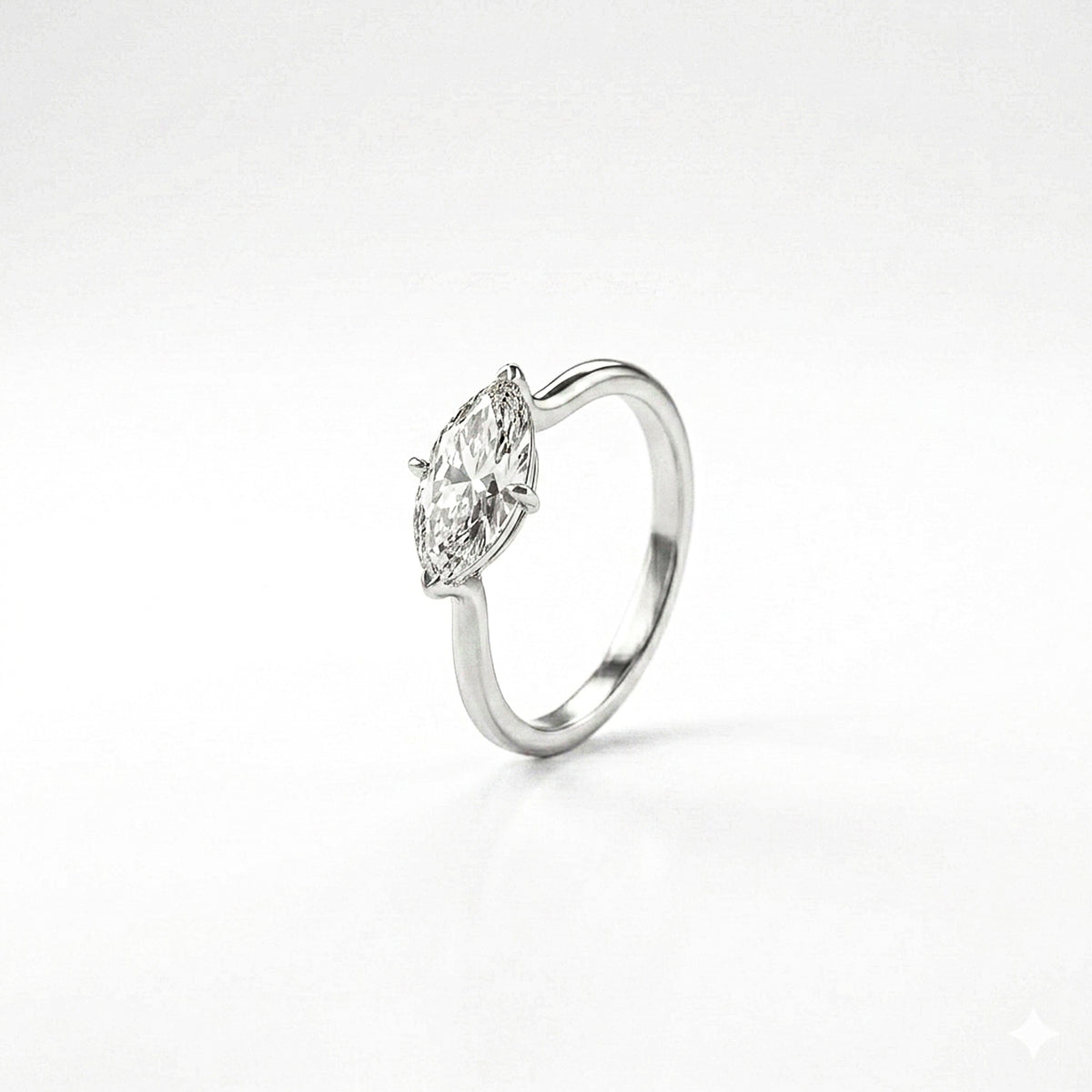 1.01ct Marquise-Cut Lab-Grown Diamond Engagements Ring
