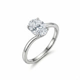 1.01 Ct Lab Grown Diamond 925 Sterling Silver Statement Ring