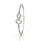 Twin Hearts – Adjustable Silver Bracelet