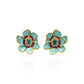 Aqua Bloom Earrings Silver