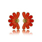 Sunset Daisy Floral Stud Earrings