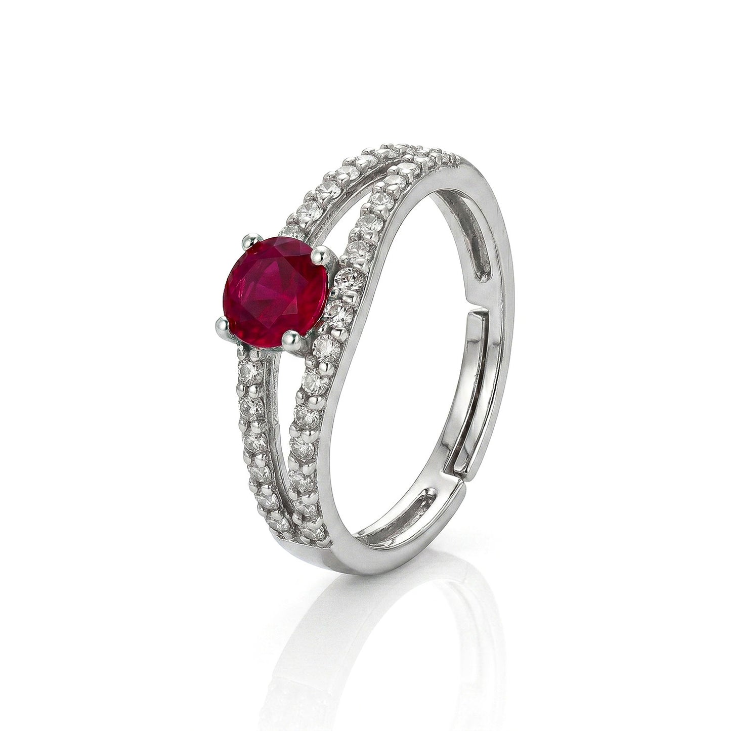 Emera Ruby Ring Silver