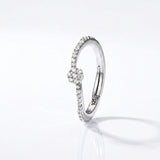 925 Silver Floral Cluster Adjustable Ring