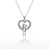 925 Silver Hugging Couple Heart Pendant